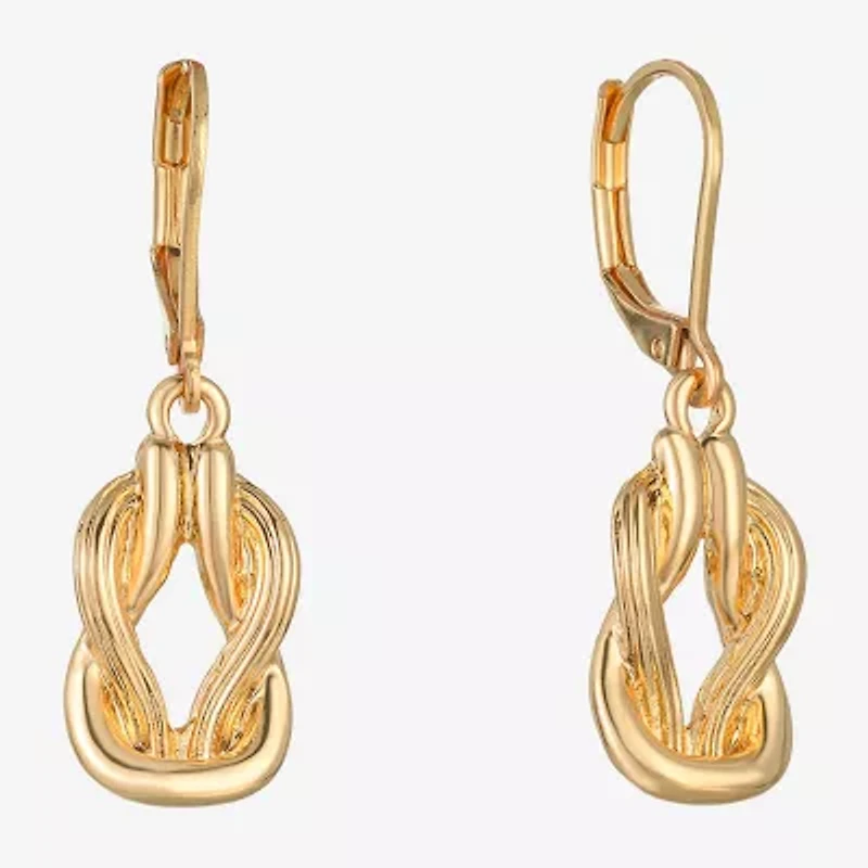 Monet Jewelry Gold Tone Womens Knot Drop Earrings