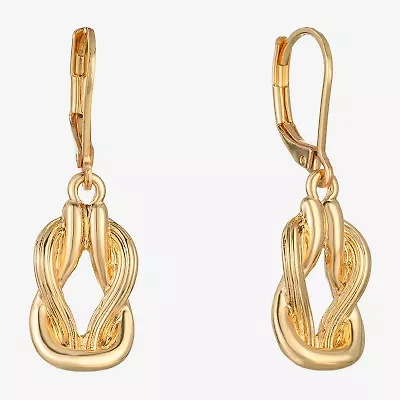 Monet Jewelry Gold Tone Womens Knot Drop Earrings