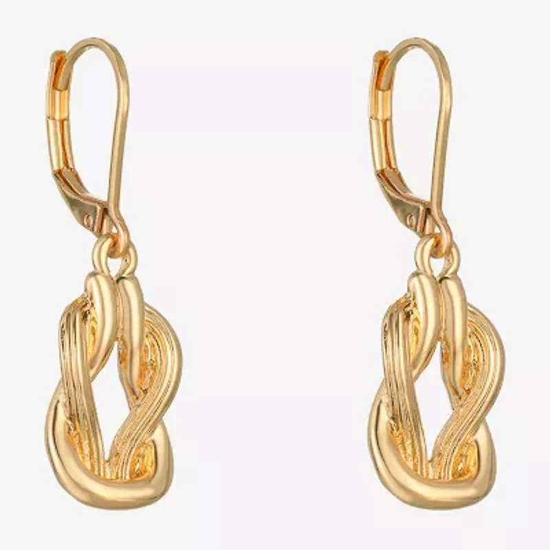 Monet Jewelry Gold Tone Womens Knot Drop Earrings