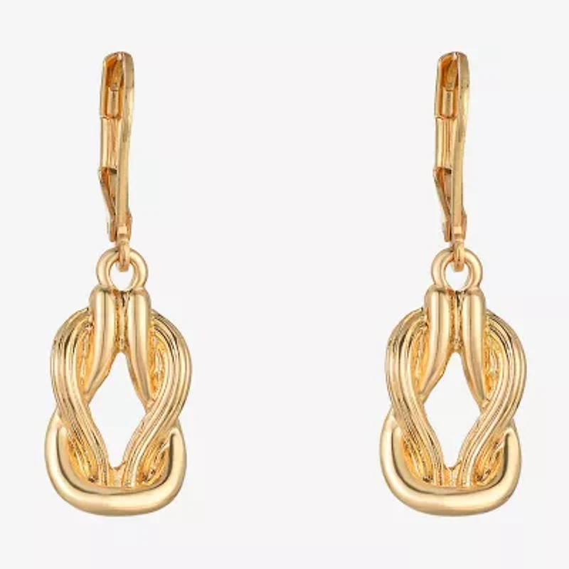 Monet Jewelry Gold Tone Womens Knot Drop Earrings