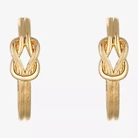Monet Jewelry Gold Tone Womens 28mm Knot Hypoallergenic Hoop Earrings