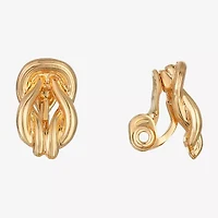 Monet Jewelry Gold Tone Womens Knot Clip On Earrings