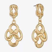 Monet Jewelry Gold Tone Womens Knot Hypoallergenic Drop Earrings