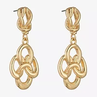 Monet Jewelry Gold Tone Womens Knot Hypoallergenic Drop Earrings