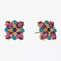 Monet Jewelry Gold Tone Multi Color Glass 12.2mm Stud Earrings