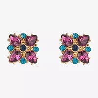 Monet Jewelry Gold Tone Multi Color Glass 12.2mm Stud Earrings