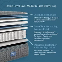Beautyrest Level Two 14.75" Medium Pillow top - Mattress Only