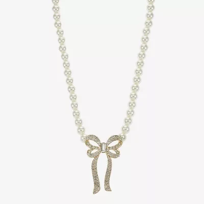 Monet Jewelry Gold Tone Womens Glass 18 Inch Strand Necklace