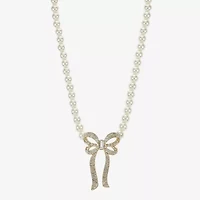 Monet Jewelry Gold Tone Womens Glass 18 Inch Strand Necklace