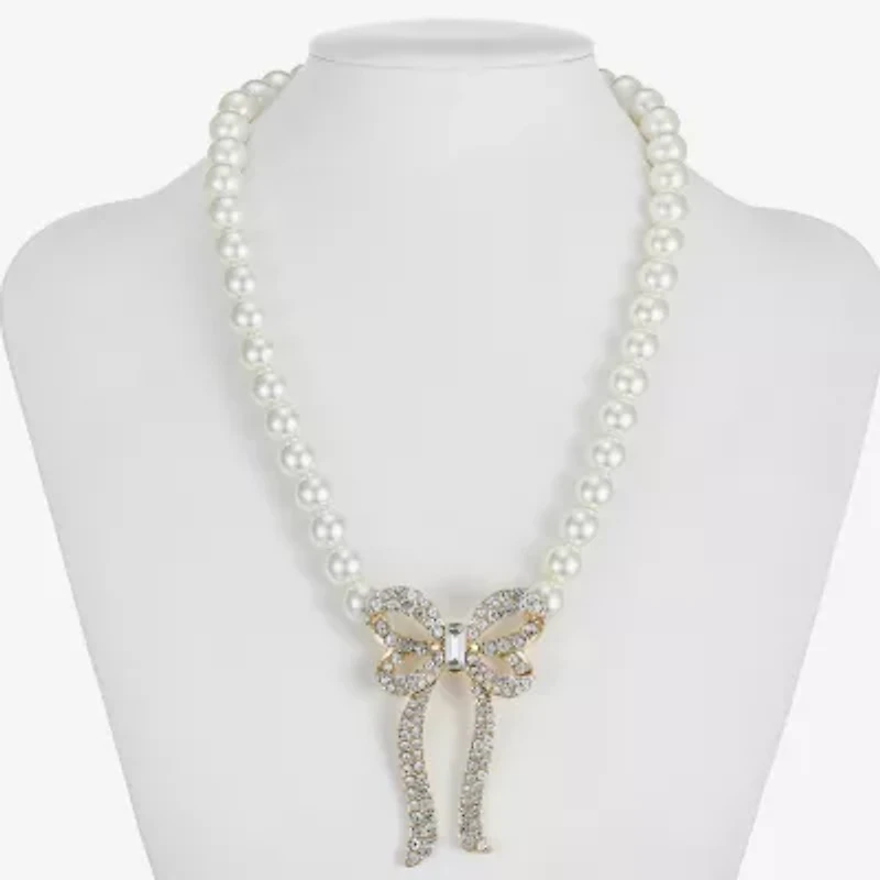 Monet Jewelry Gold Tone Womens Glass 18 Inch Strand Necklace