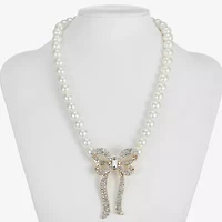 Monet Jewelry Gold Tone Womens Glass 18 Inch Strand Necklace