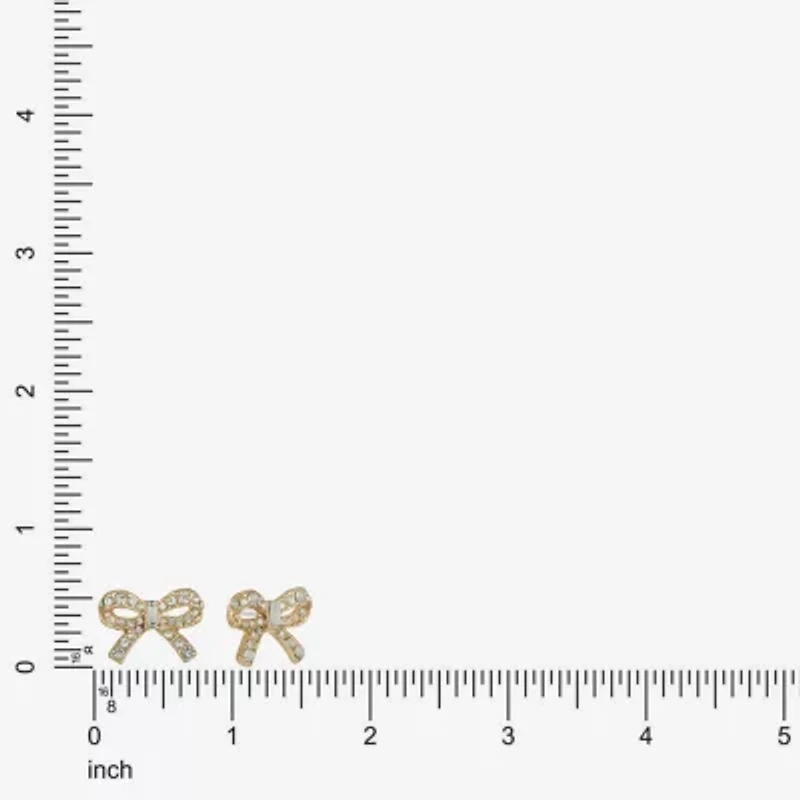 Monet Jewelry Gold Tone Glass 20mm Bow Stud Earrings