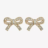 Monet Jewelry Gold Tone Glass 20mm Bow Stud Earrings