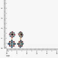 Monet Jewelry Gold Tone Womens Multi Color Glass Hypoallergenic Drop Earrings