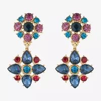 Monet Jewelry Gold Tone Womens Multi Color Glass Hypoallergenic Drop Earrings