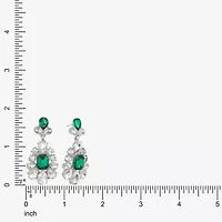 Monet Jewelry Silver Tone Womens Green Glass Hypoallergenic Drop Earrings