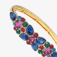 Monet Jewelry Gold Tone Womens Multi Color Glass Bangle Bracelet