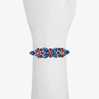Monet Jewelry Gold Tone Womens Multi Color Glass Bangle Bracelet