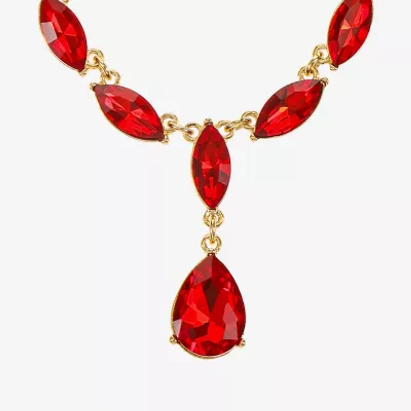 Monet Jewelry Gold Tone Womens Glass 17 Inch Y Necklace
