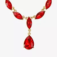 Monet Jewelry Gold Tone Womens Glass 17 Inch Y Necklace