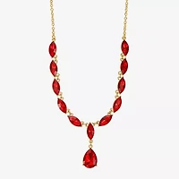 Monet Jewelry Gold Tone Womens Glass 17 Inch Y Necklace