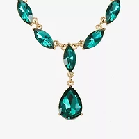 Monet Jewelry Gold Tone Womens Glass 17 Inch Y Necklace