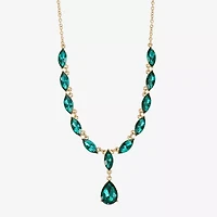 Monet Jewelry Gold Tone Womens Glass 17 Inch Y Necklace