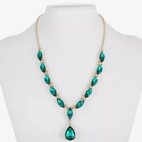 Monet Jewelry Gold Tone Womens Glass 17 Inch Y Necklace