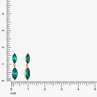 Monet Jewelry Gold Tone Double Womens Glass Marquise Hypoallergenic Drop Earrings