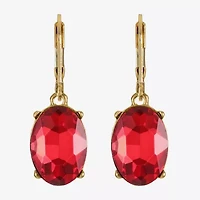 Monet Jewelry Gold Tone Womens Glass Oval Drop Earrings