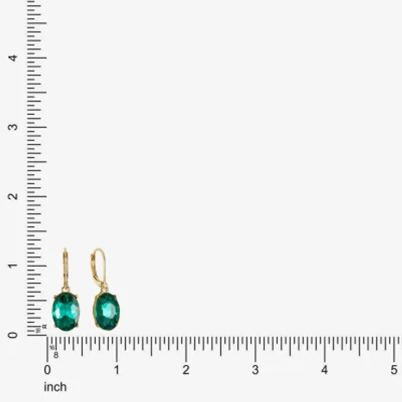 Monet Jewelry Gold Tone Womens Glass Oval Drop Earrings