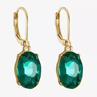 Monet Jewelry Gold Tone Womens Glass Oval Drop Earrings