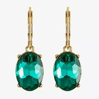 Monet Jewelry Gold Tone Womens Glass Oval Drop Earrings