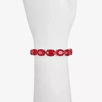 Monet Jewelry Gold Tone Womens Glass Oval Stretch Bracelet