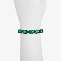 Monet Jewelry Gold Tone Womens Glass Oval Stretch Bracelet