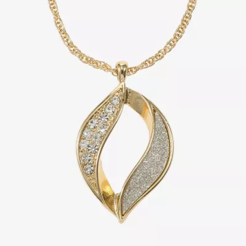 Monet Jewelry Two Tone Twist Pendant Necklace & Drop Earring Womens Glass 2-pc. Jewelry Set