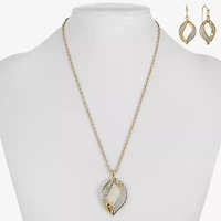 Monet Jewelry Two Tone Twist Pendant Necklace & Drop Earring Womens Glass 2-pc. Jewelry Set