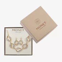 Monet Jewelry Two Tone Twist Collar Frontal Necklaces & Drop Earring Womens Glass 2-pc. Jewelry Set