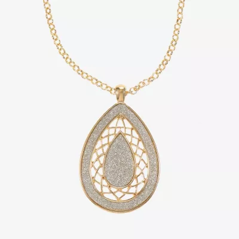 Monet Jewelry Two Tone Pendant Necklace & Drop Earring Womens 2-pc. Jewelry Set