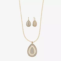 Monet Jewelry Two Tone Pendant Necklace & Drop Earring Womens 2-pc. Jewelry Set