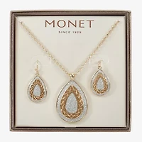 Monet Jewelry Two Tone Pendant Necklace & Drop Earring Womens 2-pc. Jewelry Set