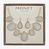 Monet Jewelry Two Tone Collar Frontal Necklaces & Drop Earring Womens Glass 2-pc. Jewelry Set