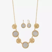 Monet Jewelry Two Tone Collar Frontal Necklaces & Drop Earring Womens Round 2-pc. Jewelry Set