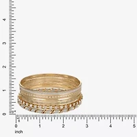 Monet Jewelry Two Tone Bangle Womens 6-pc. Glass Bracelet Set