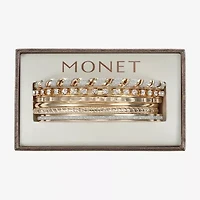 Monet Jewelry Two Tone Bangle Womens 6-pc. Glass Bracelet Set