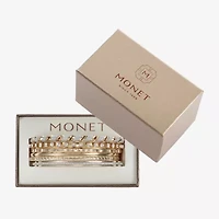 Monet Jewelry Two Tone Bangle Womens 6-pc. Glass Bracelet Set