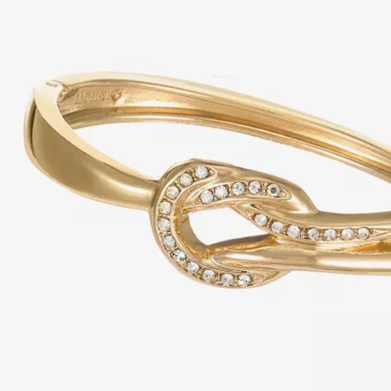Monet Jewelry Gold Tone Womens Glass Knot Bangle Bracelet