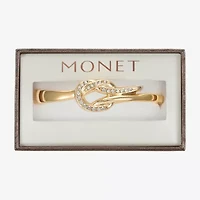 Monet Jewelry Gold Tone Womens Glass Knot Bangle Bracelet
