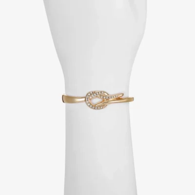 Monet Jewelry Gold Tone Womens Glass Knot Bangle Bracelet