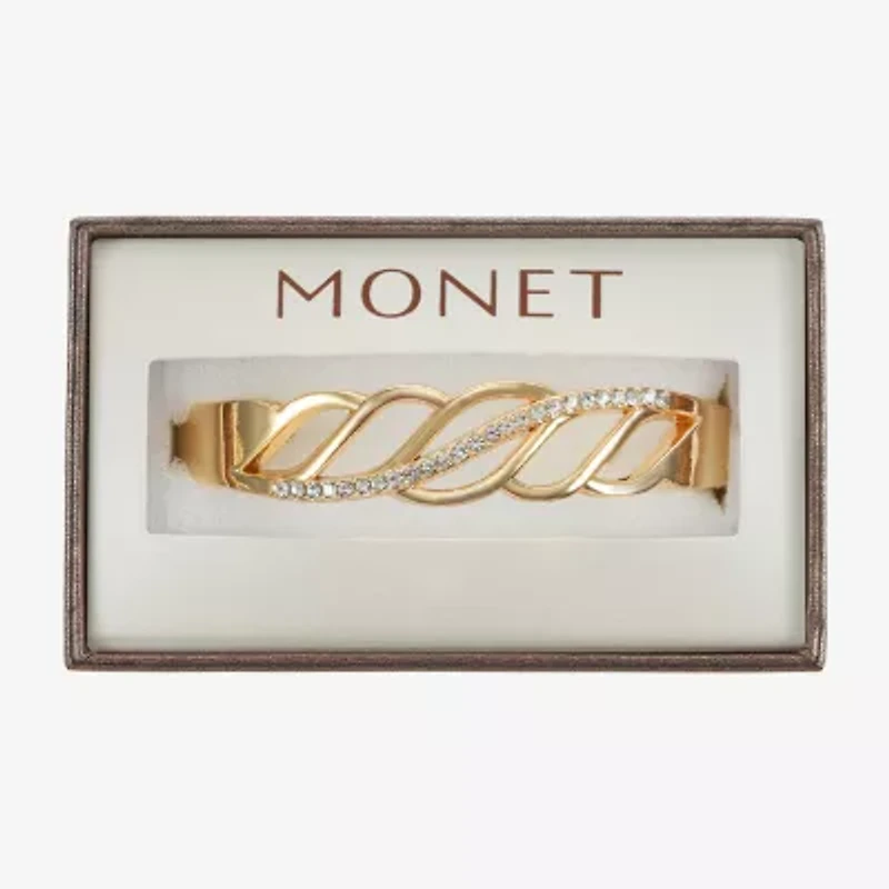 Monet Jewelry Gold Tone Twist Womens Glass Bangle Bracelet